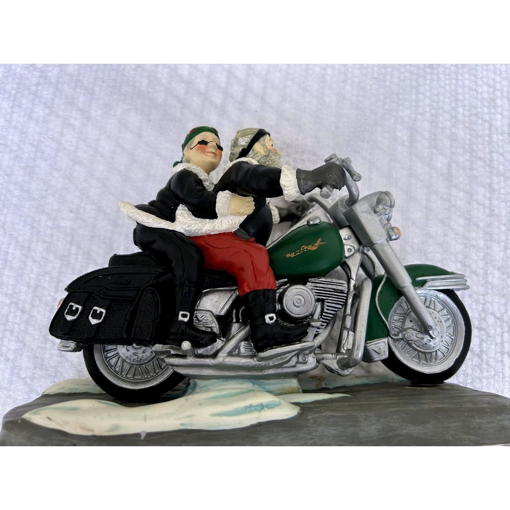Harley-Davidson Riding the Wind Santa Mrs Claus Figurine 1999 Limited Edition
